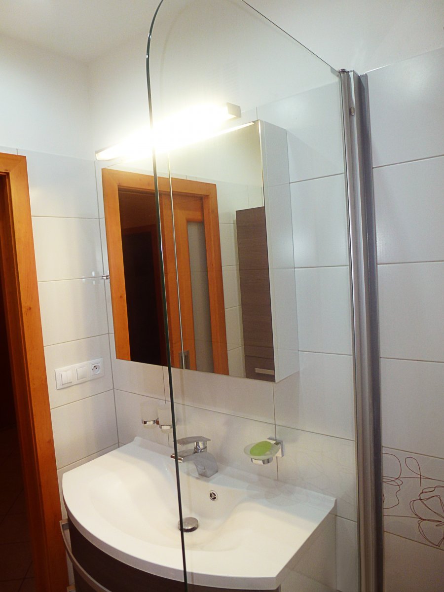 Sklopná vanová zástěna umožní v malé koupelně luxus koupele i sprchování